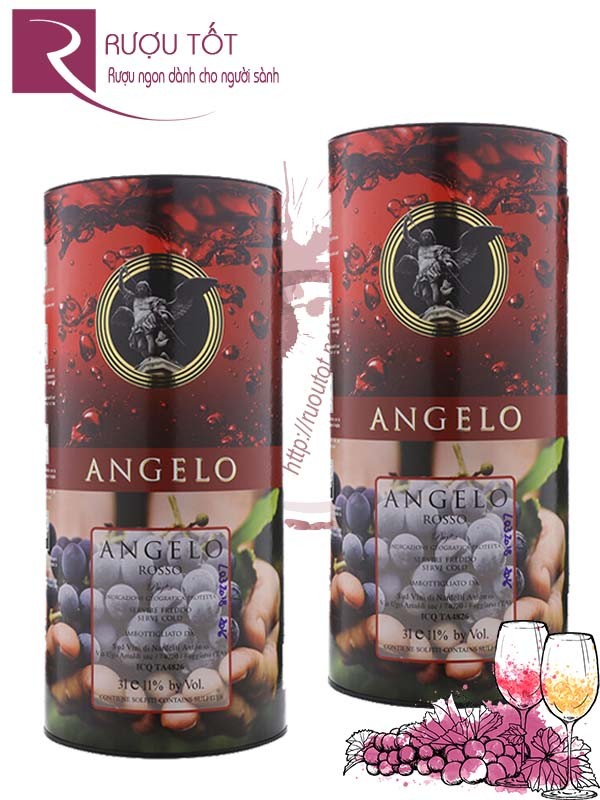 Vang Ý Angelo Rosso Bịch 3 Lít – Ngọt cao cấp